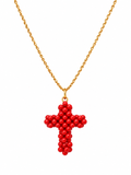 Collar cruz coral