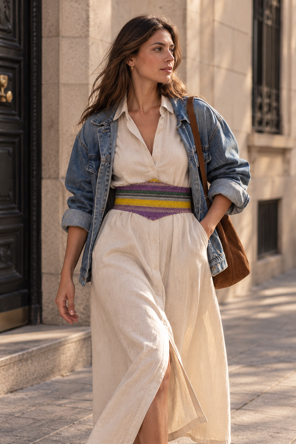 Fajín de mujer estampado a rayas 100% algodón